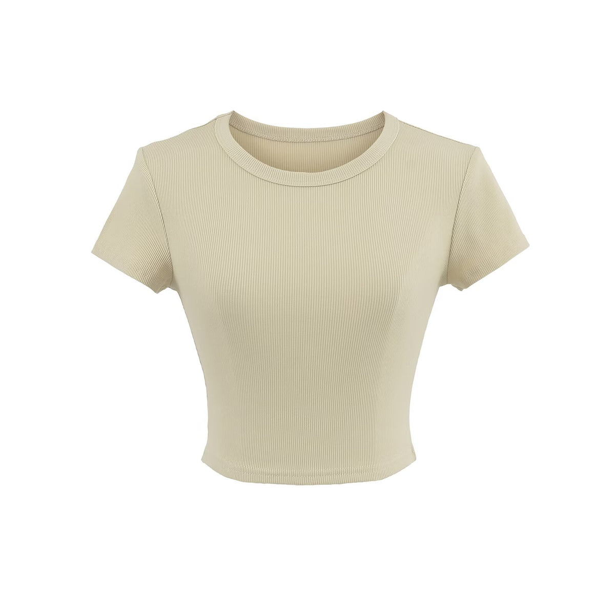 Basic Shoulder-Closing Short-Sleeved T-Shirt Women 2025 Summer Round Collar Solid Color T-Shirt Inside The Bottom Shirt Top