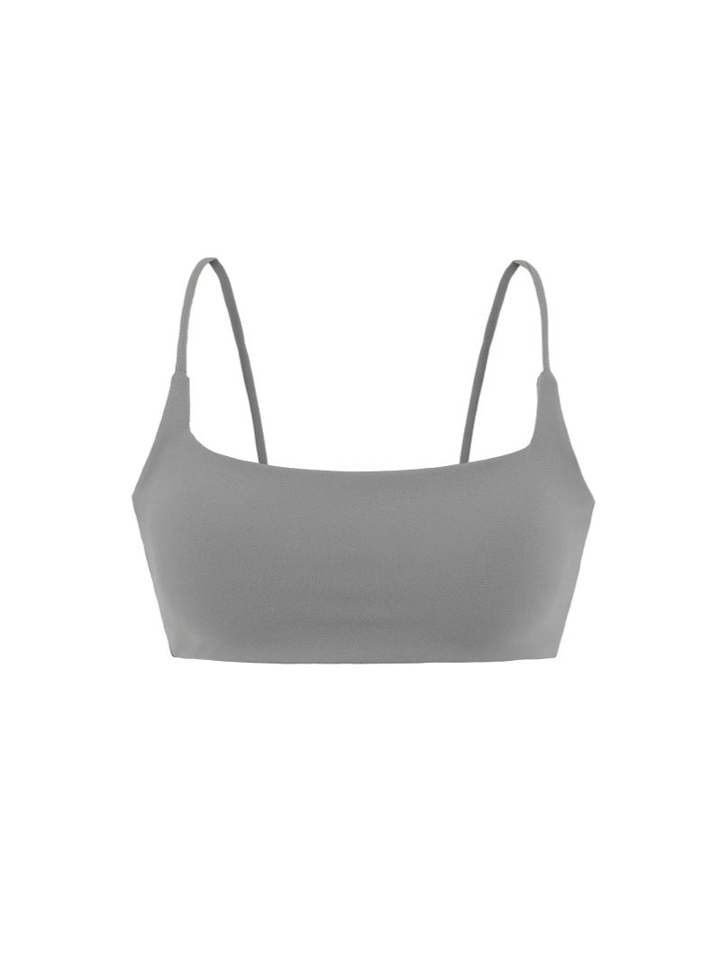Summer Sexy Hottie Simple Solid Color Plus Pad Small Sling Belt Ultra-Short Top
