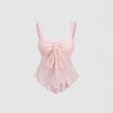 French Sweet Hottie Sexy Lace Sling Vest Women Summer New Design Bow Repair Slim Top