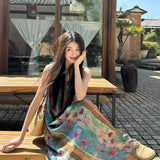 Seaside Vacation With A Joint Dress Women's Summer New French Retro Floral Temperament Casual Beach Dress