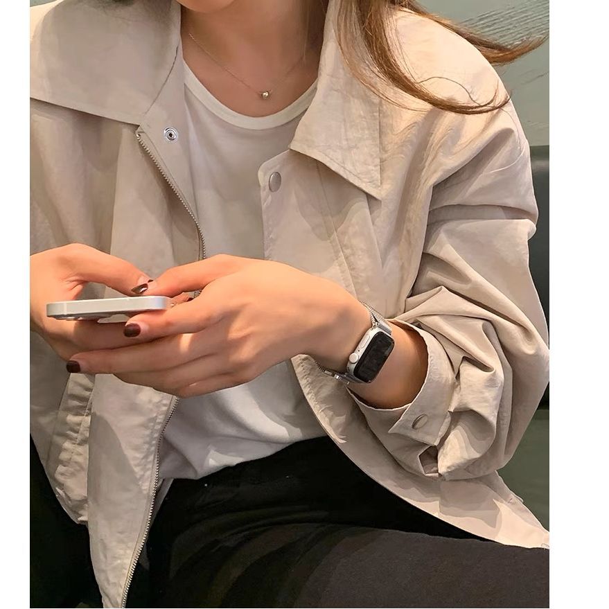 Jacket Workwear Blouse Spring And Autumn New High-End Temperament Pure Color Simple Casual Small Short Coat Woman