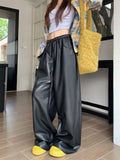 Black Leather Pants 2025PU Slacks Autumn And Winter High Waist Thin Straight New Pants Loose Mop