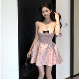 Butterfly Lace-Print Sling Dress Women's Summer Pure Desire To Waist Skirt Braceless Cushions To Pamplace