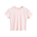Vintage Summer Basic Short-Term Navel Collar Short-Sleeved T-Shirt Solid Elastic Bottom Top