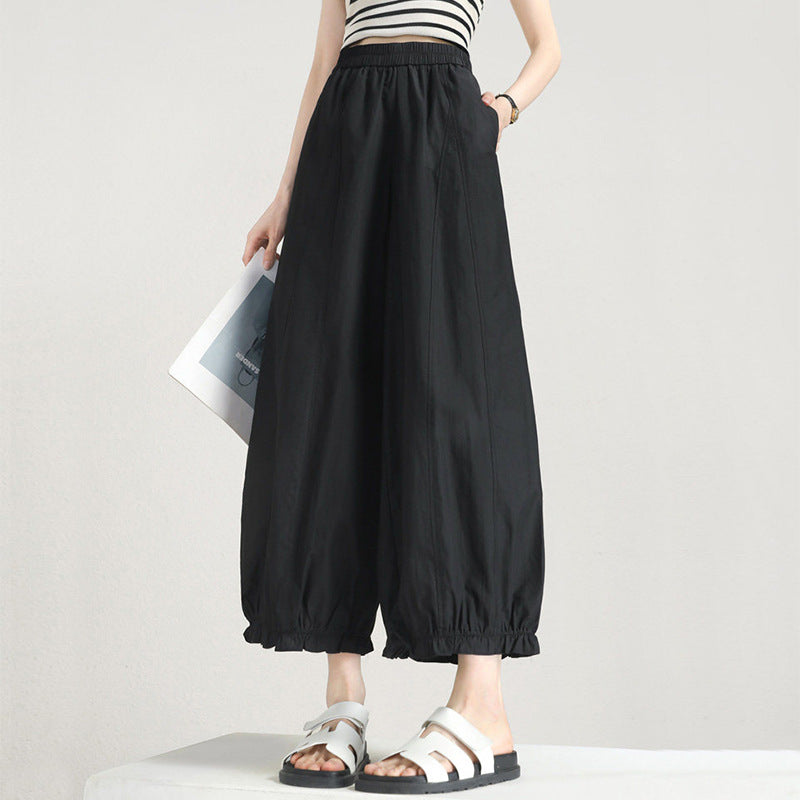Nine-Legged Trousers Women's Summer Thin 2026 New Loose Straight Air Pants White Trousers