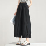 Nine-Legged Trousers Women's Summer Thin 2026 New Loose Straight Air Pants White Trousers