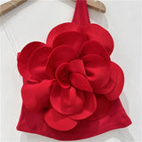 Pure Babes Three-Dimensional Big Flower Collar One-Shoulder Sling Sling Vest Outside The Woman Wears A Suit Of Thin And Exposed Backwear