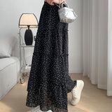 Wave Half Skirt Summer Thin New High-Waist A Skirt With Small Skirt Long Skirt Yang