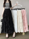 White Tight Waist Skirt A-Word Female Summer 2025 New High-Waist Leisure Temperament Long Skirt Tide