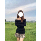 Vintage Leopard Print Sexy Hot Girl Half-Dress Girl Autumn And Winter New Tight Body Slim Net Want To Pack Short Skirt