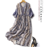 2026 Summer New Blue And White Porcelain Porcelain Collar Temperament Fresh Print Dress