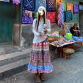 Vintage Print Dress Women's Spring Summer 2025 New High-Rise Thin A-Word Long Skirt