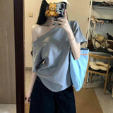 Design A Small Collar With Short-Sleeved T-Shirts For Women's Summer Korean Version Of The Loose Thin Lazy Half-Sleeved Blouse