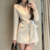 Old Money With Spring Strapd To The Dingy Acetic Acid Suit In The Long-Term Women's Coat 2025 New Korean Temperament Skirt