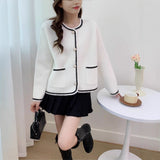 Kaning French Small Fragrant White Knitted Cardigan Women's Autumn 2026 Winter Women's Candy-Colored Sweater Jacket