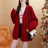 KANING Milk Blue Soft Knitted Cardigan Women's New Solid Color Lazy Wind Sweater Jacket In Autumn And Winter 2026