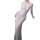 [Porcelain Flower] New Chinese Retro Buckle Cheongsam Dress With Soft Knitted Cardigan Dress