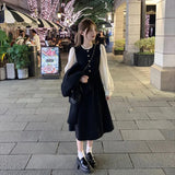 French Bubble Long-Sleeved Dress Women's 2026 Autumn Dress New Famous Temperament Design Hepburn Style Long Dress