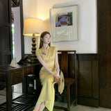 New Chinese Style [Luzhou Moon] Noble Temperament Cheongsam Dress To Restore The Ancient Money Thin 2025 Summer