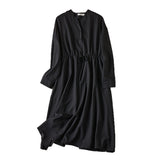 Real Shooting 2026 Autumn New Large-Size Temperament Loose Cotton Dress Temperament Thin High-End Feeling Long Dress