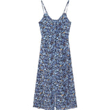 French Fraged V-Neck Dresses Women's Summer Sweet Spice Girl Vintage Temperament Open Fork Dress