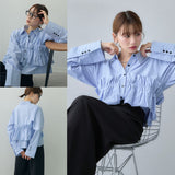 Multiplication Sea Freight Spring And Autumn New Stripe Recommended Collar Lace Skirt Stripe Classic Lining