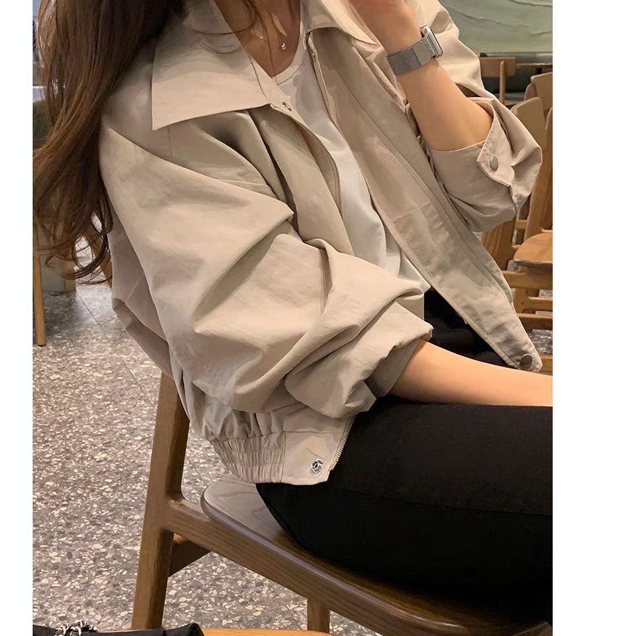 Jacket Workwear Blouse Spring And Autumn New High-End Temperament Pure Color Simple Casual Small Short Coat Woman