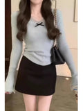 French Small Fragrant Lace Lace V-Neck Knitted Shirt Women Autumn And Winter Pure Lust Style Inside The Bottom Blouse