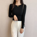 KANING Solid-Colored Round-Neck Knitted Bottom Shirt Women's Autumn And Winter New Simple Fashion Women's Long-Sleeved Sweater