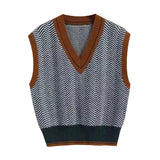 South Korea Dongdaemun 2026 Autumn And Winter New Retro V-Neck Short-Sighten Knitted Vest Woman