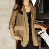 2025 Spring And Summer Thin Blazer Women's Design Sense Of Niche Fashion Temperament Loose Chiffon Sunscreen Shirt