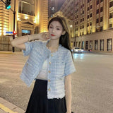 Temperament Short Fragrant Coat Woman 2026 Summer New Coarse Flowers Á÷ Su Hundred Loose Short-Sleeved Top Woman
