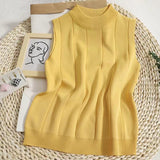 Official Website Image Activity Burst 13 Colors 2026 Spring And Summer New Ice Silk Knitted Vest Sleeveless Top Sleeveless Sling Tide