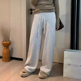 KANING Waffle Knitted Wide-Legged Trousers Women's New High-Rise Thin Tight Trousers In Autumn And Winter 2026