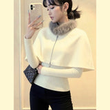KANING Autumn And Winter New Gentle Wind Can Be Detachable Collar Cloak Shawl With Two Sets Of Knitted Shirt Tops