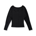 Big U Collar Long-Sleeved T-Shirt T-Shirt Inside The New Pure Desire
