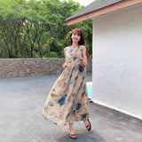 Ink Painting Vest Dress Niche Design Sense 2025 Spring And Summer New Retro Literary Temperament New National Style Long Dress