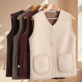 Lamb Coat Vest Vest Mother Shoulder Autumn And Winter Plus Velvet In The Elderly Thicken New Wear Warm