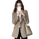 Spring And Autumn 2025 New Women's Casual Small Suit Medium Long Temperament Slim Slim Small Suit Women