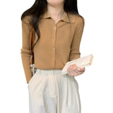 KANING Temperament Polo Collar With The Bottom Of The Knitted Women's 2026 Autumn And Winter New Design Sense Sweater