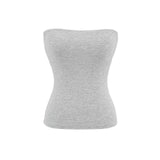 Pure-Want Summer Sleeveless Chest Pads With Chest Vest To Collect Short Skinny Bottom Top