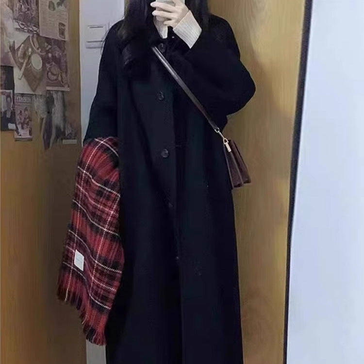 [Original Practice +390 Grams] Black Coat Female Wool Jacket 2025 Autumn And Winter New Small High-End