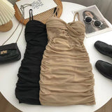 Micro Fat Mm Kinesi Cross Folded With Chest Cushion Dress Women Summer New Sexy Hot Girl Ass Short Skirt