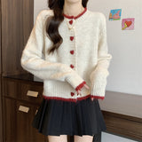 Kanzing Love Button Knitted Cardigan Women 2026 Early Autumn New Lazy Soft Glutinous Sweater Coat Women