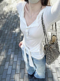 Spice Girls Tied With V-Neck Long-Sleeved T-Shirt Girl In Spring And Autumn 2026 New Simple Sun Protection Cover Shirt Tide