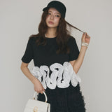 Real Shooting A Large Number Of Goods Summer New Heavy Industry Plate Flowers Spliced Lace Cotton Short-Sleeved Shirt Breathable Female Top