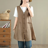 Real Shooting 2026 Summer New Fashion Cotton Long-Term Horse Clip Women Single Deductible Age Reduction Vest