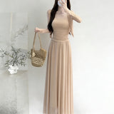 French Temperament Royal Sister Suit Dress Women 2026 Summer High-End Temperament Thin Sling Slings Open Shirt Half Dress Three-Piece