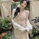 [Spring Day Flower] Broken Flower Hanging Dress Woman 2025 New Lace Splicing French Dress