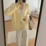 KANING Sweet And Gentle Knitted Cardigan 2026 Autumn New Women's Lazy Wind Loose Sweater Jacket
